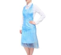 Brockly Tech Pack of 200 Disposable Blue Polythene Aprons | Lightweight Waterproof Plastic Aprons | Food Hygiene, Catering, Cleaning & PPE, Cooking, Clinics, Hospitality & Workplace Protection Use