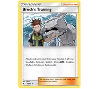 Brock's Training 55/68 Rare Holo Pokemon Card (Hidden Fates) + 1x TitanCards® Toploader