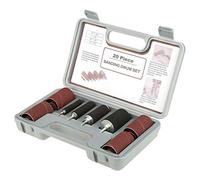 Broco Spindle Sanding Drum Sander Tool Kit, 20pcs Spindle Sanding Drum Sander Tool Kit Set Rubber Drums with Case for Drill Press for Woodworking Drill Press Power Drill