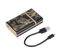 Broco USB Rechargeable Lighter, Portable Waterproof Windproof Cigarette Box with Super Mini USB Rechargeable Electric Lighter for Camping Hiking Outdoor Survival Valentine's Day Gift (Golden Dragon)