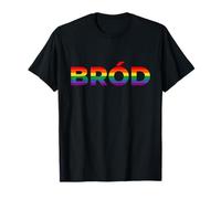 Bród - Pride in Irish Gaelic (Gaeilge) with rainbow letters T-Shirt