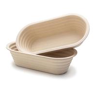 Brod & Taylor Banneton Batard 10” Proofing Basket for Sourdough & Artisan Bread Baking - Easy to Stack, Made From Sustainable Materials (2-Pack)