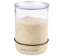 Brod & Taylor Sourdough Starter Jar, Durable Borosilicate Glass Starter Jar, Loose Lid Allows Your Starter to Breathe, 1 Litre Capacity, Easy Cleaning, Marker and Scale to Measure Sourdough Growth