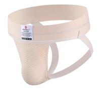 BRODDLE Men's Jockstrap Stretchy Nylon Mesh Pouch Performance Workout Athletic Supporters for Men Beige Large