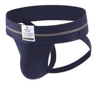BRODDLE Men's Jockstrap Stretchy Nylon Mesh Pouch Performance Workout Athletic Supporters for Men Navy Blue