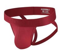 BRODDLE Men's Jockstrap Underwear Active Athletic Supporters Elastic Waistband Jock Straps Male Dark Red