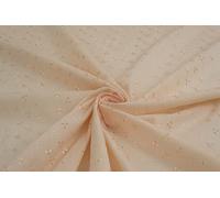 Broderie Anglaise 3 Hole Polyester and Cotton Fabric Sold by The Metre 150cm Wide - Available in 7 Fantastic Colours (Peach)