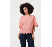 Broderie Anglaise Angel Sleeve Blouse Izabel London Pink S/M