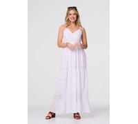 Broderie Anglaise Cami Maxi Dress Izabel London White 12