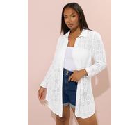 Broderie Anglaise Long Sleeve Shirt Yours White 22-24