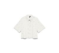 Broderie Anglaise Openwork Short Sleeve Blouse White