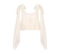 Broderie Anglaise Tie-Fastening Top - female - Chloé - Sleeveless Tops - White - 2XS - Tops 2XS