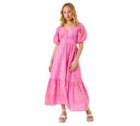 Broderie Anglaise Tiered Maxi Dress Dusk Pink 12