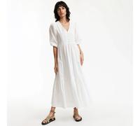 Broderie Anglaise V-Neck Maxi Dress White
