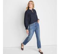 Broderie Blouse lands end Navy 14-16