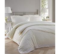Broderie Luxury Cream King Size Duvet Cover Balmoral Anglaise Embroidered Bed Set, Polyester-Cotton, 1234811