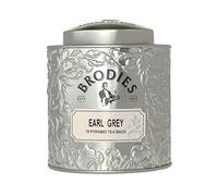Brodies - Earl Grey Pyramid Tea - Gift Tin Caddy Silver Colour (total 15 Pyramid Tea Bags) - Elegant and scented quintessential British Tea with the citrus Note of Bergamot