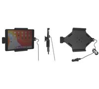 Brodit 753168 Active Holder with Spring-Lock, Tilt Swivel and Cig-Plug Charger for Apple iPad 10.2 9th Gen (A2602, A2603, A2604, A2605), Black
