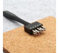 Brogue Style Leather Hole Punches, 5-14 Holes Puncher, DIY Hand Perforated Round Stitching Punch Tools, Large Hole 3mm, Small Hole 1mm, Hole Cut for Leather Shoes Bags