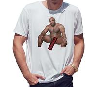 BroiderStudio Barry Wood Sitting on Bed Censored Men's White T-Shirt Size XL