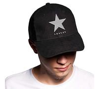 BroiderStudio Black Star David Bowie White Black Baseball Delta Cap Adjustable Unisex Original Embroidered Urban Logo