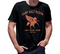BroiderStudio Camp Half-Blood Percy Jackson Inspired PJO Heroes of Olympus Men's Blue T-Shirt Size