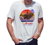 BroiderStudio Surf Arrakis Sand Worm of Dune Men's White T-Shirt Size L