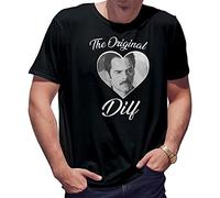 BroiderStudio The Original DILF Charlie Swan Inspired Twilight Saga Merch Men's Black T-Shirt Size M