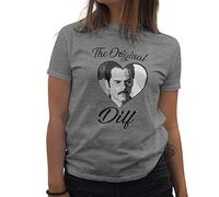 BroiderStudio The Original DILF Charlie Swan Inspired Twilight Saga Merch Women's Grey T-Shirt Size S