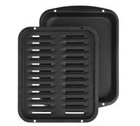 Broiler Pan for Oven Nonstick 16” x 12” Porcelain Nonstick Coated - Broiling Pan for Oven Withstands Heat up to 550° F - Heavy Duty Broil Pan and Rack Circulates Heat and Drains Fat