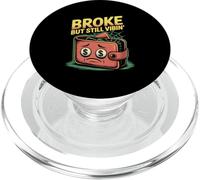 Broke But Still Vibin’ Funny Wallet Cartoon Design PopSockets PopGrip for MagSafe