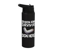 Broken Arm Survivor Sign Here Surgery Recovery Stainless Steel Insulated Water Bottle