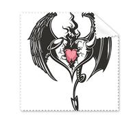 Broken Armor Black Fire Love Heart Huge Wings Illustration Pattern Glasses Cloth Cleaning Cloth Phone Screen Cleaner 5pcs