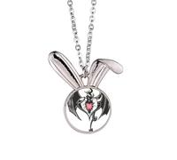 Broken Armor Love Heart Huge Wings Rabbit Necklace Pendant Bunny Animal Jewelry Gift