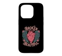 Broken Beautiful Heart Wings Tattoo Case for iPhone 15 Pro