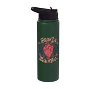 Broken Beautiful Heart Wings Tattoo Stainless Steel Insulated Water Bottle