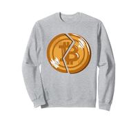 Broken Bitcoin Coin - Cryptocurrency Crash Anti-Crypto Sweatshirt