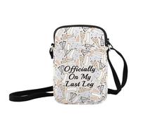 Broken Bones Recovery Gift Officially On My Last Leg Funny Broken Leg Gifts Orthopedic Surgeon Cosmetic Zipper Bag (Officially CB UK)