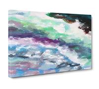 Broken Boundaries Blue Green Canvas Print | Gallery Wrapped 30mm Frame Wall Art | 24x16 inches | Ready to Hang | Modern Picture | Living Room Bedroom Lounge Office