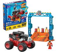 Hot Wheels Monster Trucks Building Toy Car, Smash & Crash Tiger Shark Chomp Course with 245 Pieces, 2 Figures and 1 Ramp, Kids Age 5+ Years, HKF88