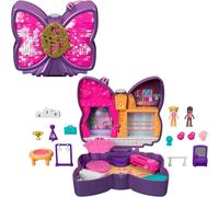 NEW Polly Pocket Sparkle Stage Bow Compact Set & 2 Micro Dolls + 12 Accessories