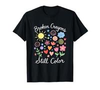 Broken Crayon Still Color Mental Health Positive Inspiration T-Shirt