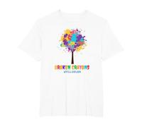 Broken Crayons Still Color Inspirational T-Shirt, Men's Big and Tall, White, 4X Tall