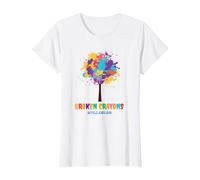Broken Crayons Still Color Inspirational T-Shirt, Women, White, 3X-Large