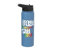 Broken Crayons Still Color Mental Health Awareness Fight Stainless Steel Insulated Water Bottle