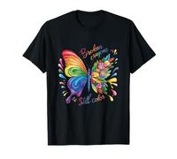 Broken Crayons Still Colors Mental Health Rainbow Butterfly T-Shirt