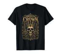 Broken Crown Kings Die Too Gothic Skull Halloween Costume T-Shirt