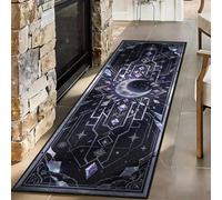 Broken Crystal Moon Runner Rug 160x230cm, Purple Silver Geometric Floor Mat | Luxury Modern Gothic Rug Non-Slip, Easy Care, Skin-Friendly Long Carpet for Entryway Corridor Hallway Playroom Dorm Bedroom