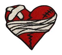 Broken Damage Hurt Heart with Band-aid Art Clothes Decoration Jeans Jacket Clothing Badge Iron on Sew on Embroidered Patch appliqué