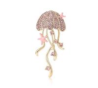 Broken Diamond Starfish Jellyfish Brooke Minimalist Women'S Corsage Pin, Pink